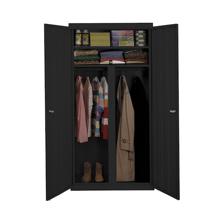 Steel Cabinets Usa Storage Cabinet, 72 in H, 36 in W, 24 in D, Charcoal, 2 Shelves W-367224DS-C